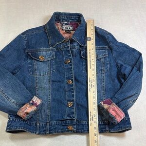 berek Blue Denim Jacket with Floral Trim